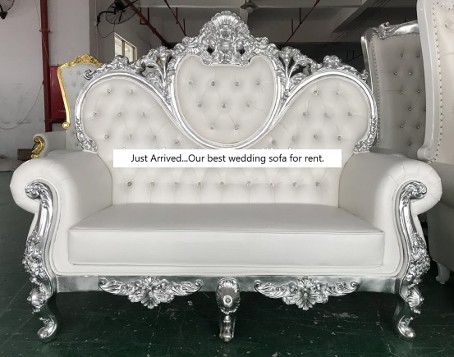 Silver  and white wedding sofa